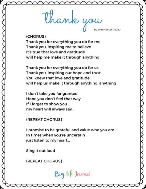 lyrics to the song thank you